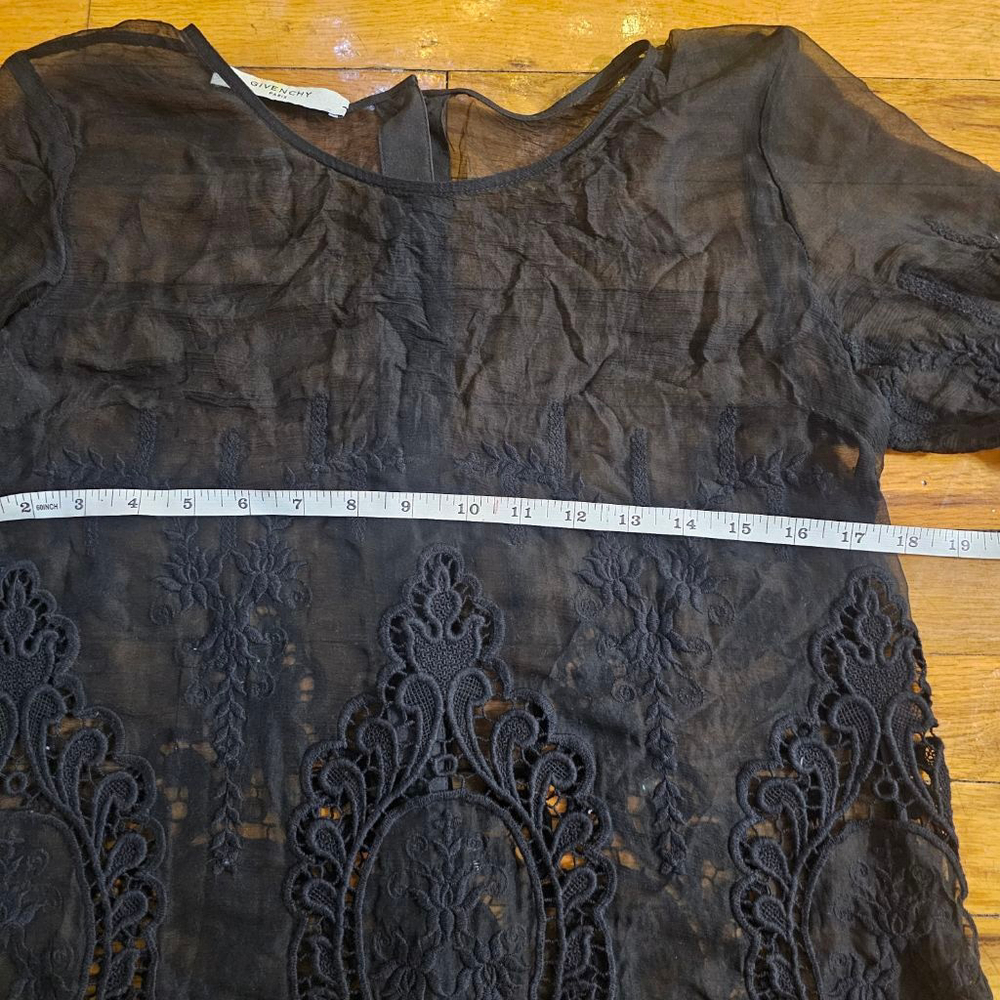 Givenchy Black Lace Sheer Blouse Small - Picture 2 of 4